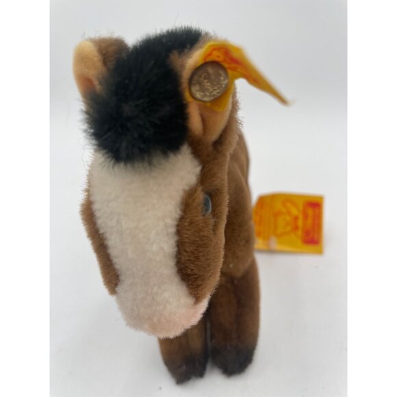 Steiff Brown Plush Pony Horse Toy Tag Button - Picture 4 of 10